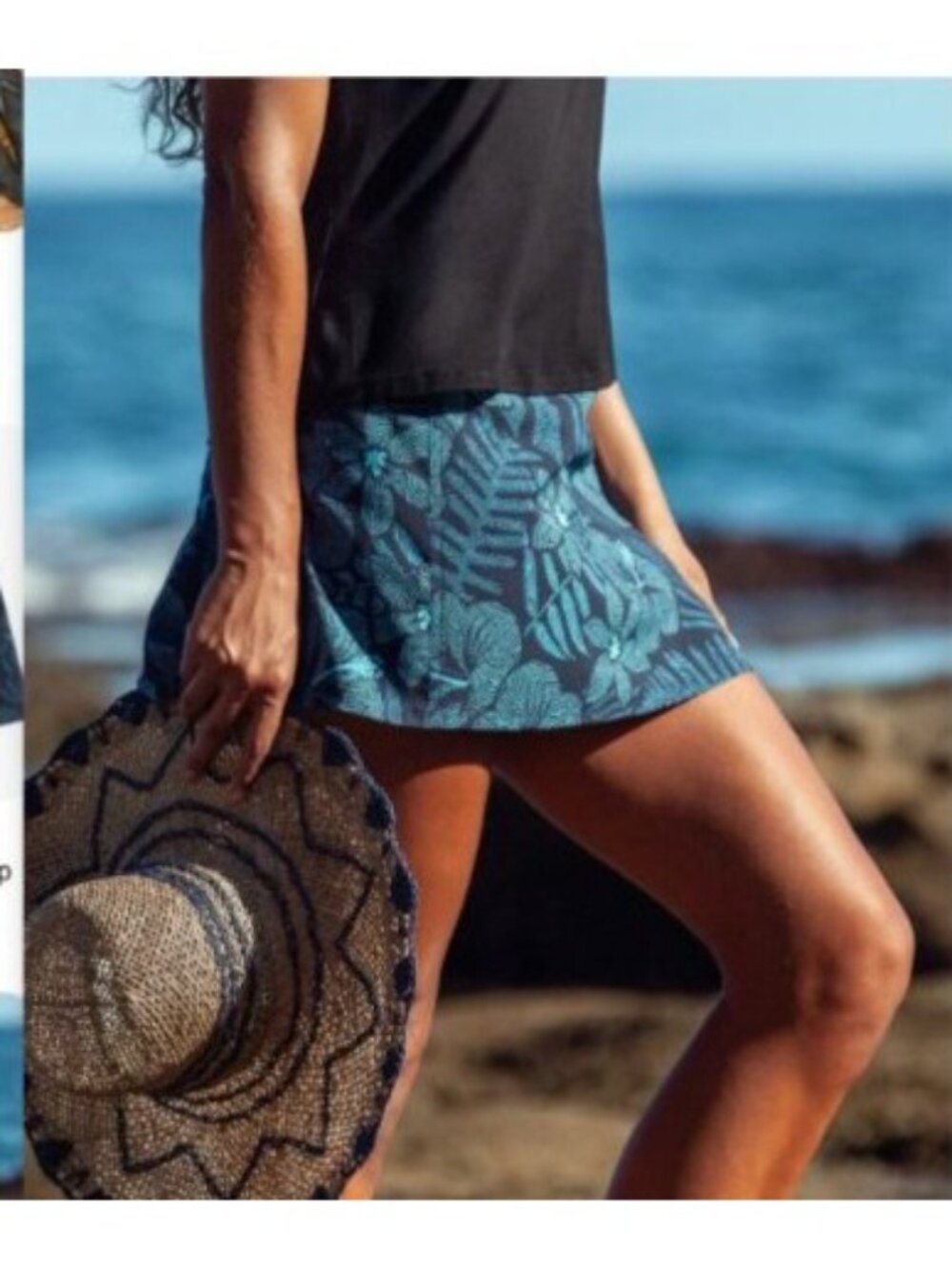 RipSkirt Hawaii Womens Blue Floral Maui Moonlight Wrap Skirt XXL new